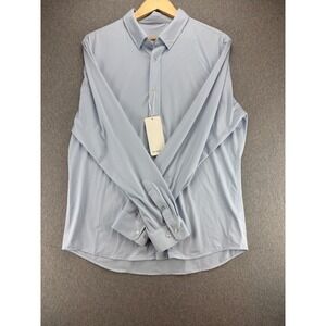 Aha Selected Mens XL Blue‎ White Striped AA Stretch Commuter Long Sleeve NWT